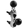 Chrome base mounting for motorbikes (handlebar/brake/clutch) with second ball - (1 inch)