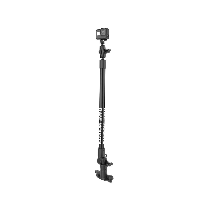 Tough-Pole GoPro Kamerahalterung für Tough-Track Schienen -  (1 Zoll), Gesamtlänge ca. 600 mm, Doppel T-Slot Basis