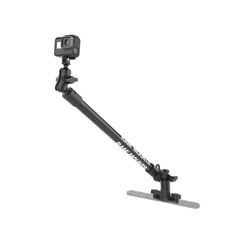 Tough-Pole GoPro Kamerahalterung für Tough-Track Schienen -  (1 Zoll), Gesamtlänge ca. 600 mm, Doppel T-Slot Basis