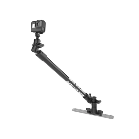 Tough-Pole GoPro Kamerahalterung für Tough-Track Schienen -  (1 Zoll), Gesamtlänge ca. 600 mm, Doppel T-Slot Basis