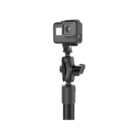 Tough-Pole GoPro Kamerahalterung für Tough-Track Schienen -  (1 Zoll), Gesamtlänge ca. 600 mm, Doppel T-Slot Basis