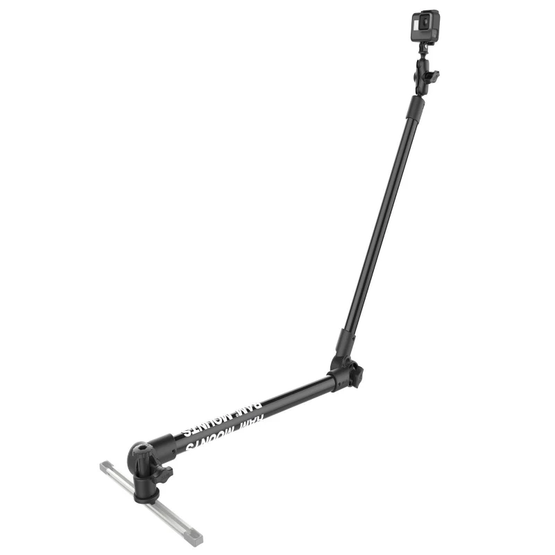 Tough-Pole GoPro Kamerahalterung für Tough-Track Schienen -  (1 Zoll), Gesamtlänge ca. 950 mm, Track-Node-Basis