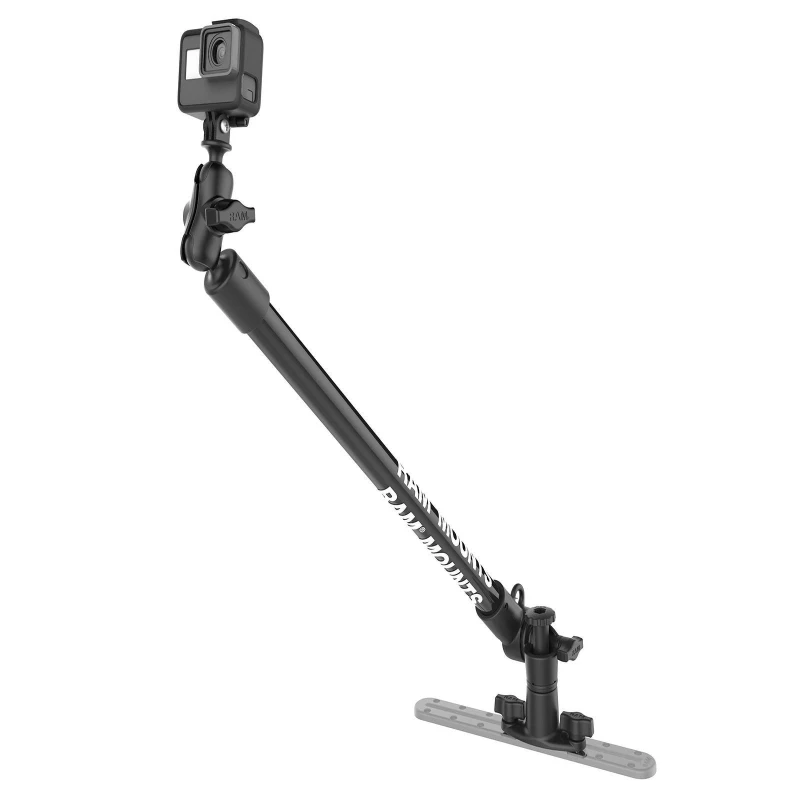 Tough-Pole GoPro Kamerahalterung für Tough-Track Schienen -  (1 Zoll), Gesamtlänge ca. 500 mm, Track-Node-Basis