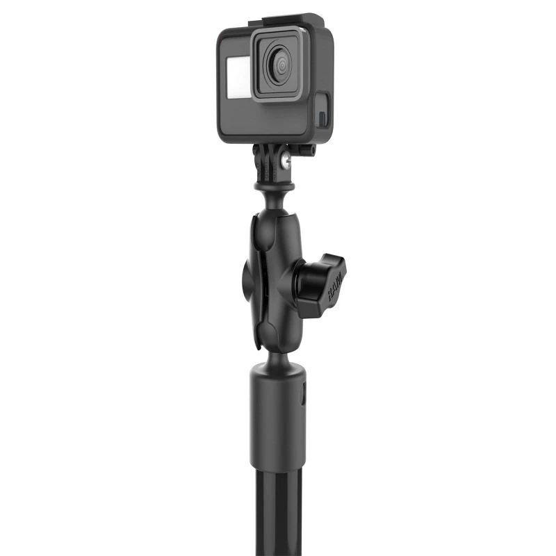 Tough-Pole GoPro Kamerahalterung für Tough-Track Schienen -  (1 Zoll), Gesamtlänge ca. 500 mm, Track-Node-Basis