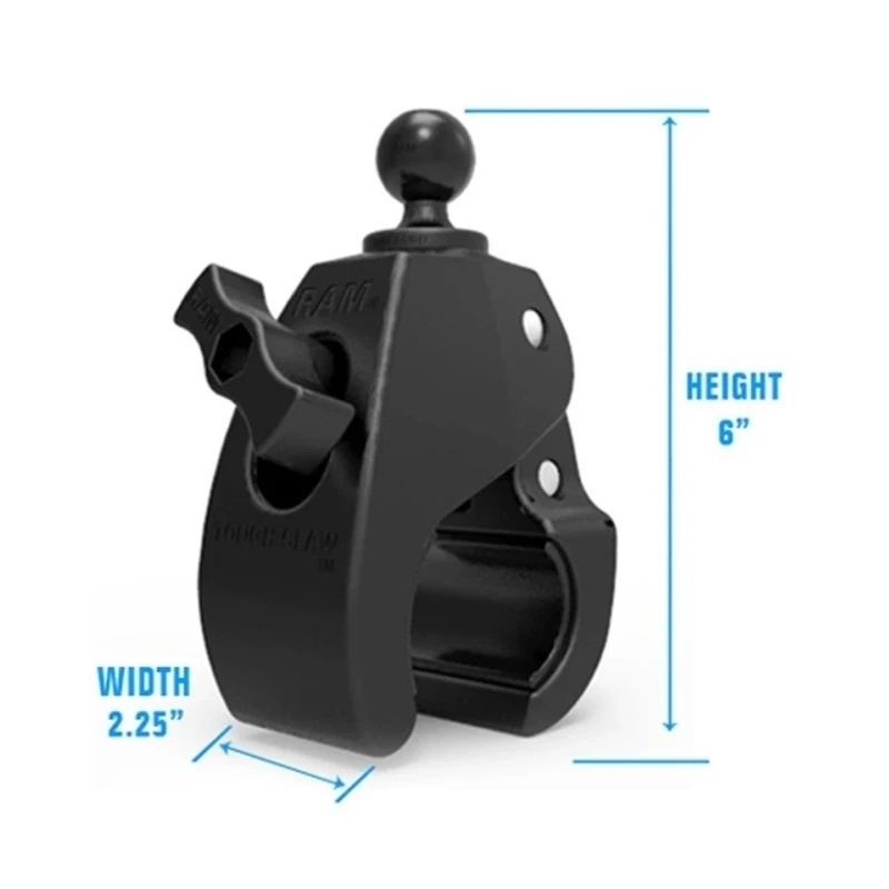 Tough-Claw retaining clamp (large) with locking screw - (1 inch), diameter 25.4-55.9 mm