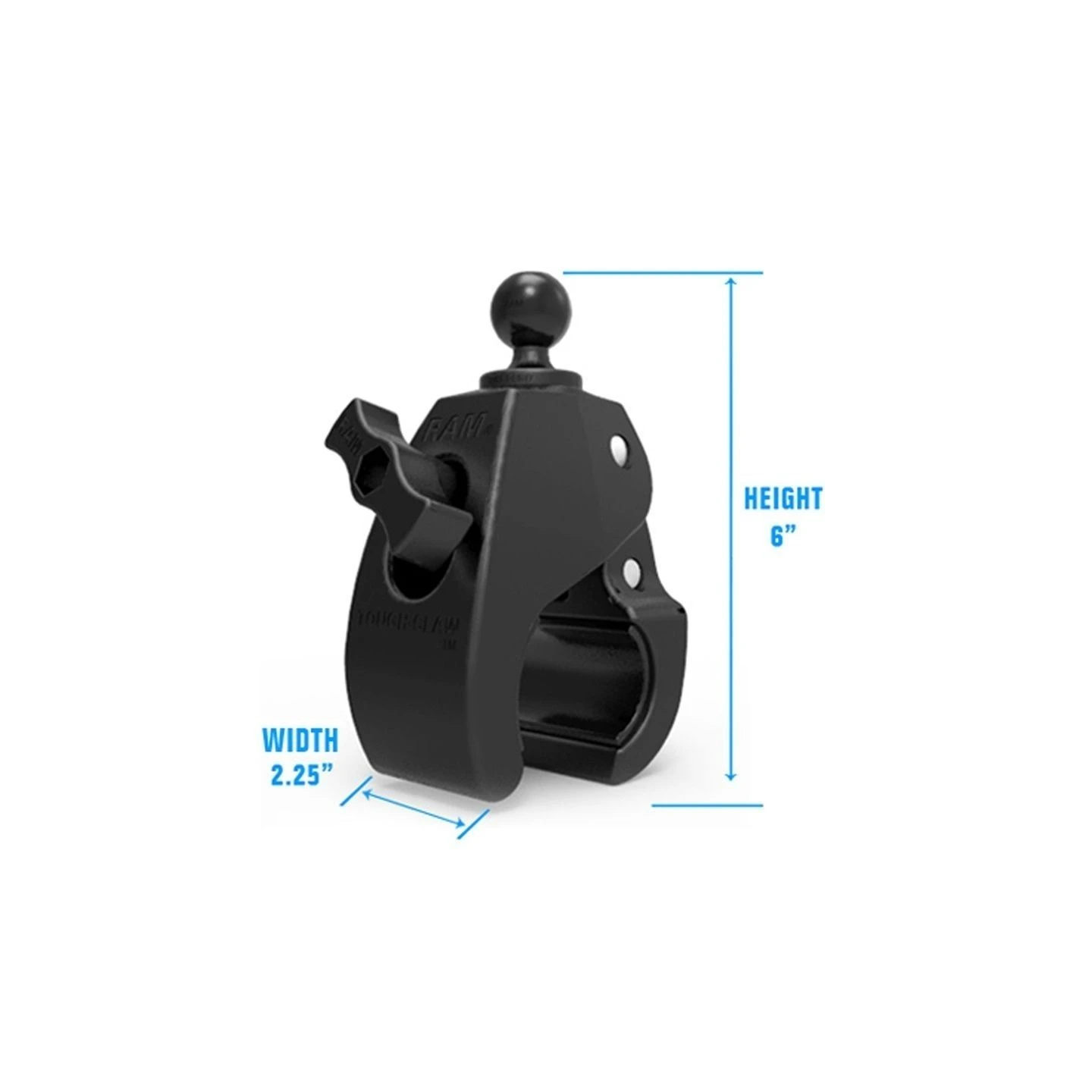 Tough-Claw Halteklammer (groß) mit Feststellschraube -  (1 Zoll), Durchmesser 25,4-55,9 mm
