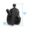 Tough-Claw retaining clamp (large) with locking screw - (1 inch), diameter 25.4-55.9 mm