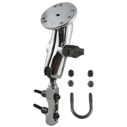 Chrom-Set für Motorräder - Basisbefestigung (Lenker/Bremse/Kupplung), mittlerer Verbindungsarm, runde Basisplatte (AMPS)
