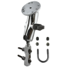 Chrome set for motorbikes - base mounting (handlebar/brake/clutch), centre connecting arm, round base plate (AMPS)