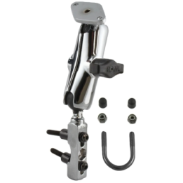 Chrom-Set für Motorräder - Basisbefestigung (Lenker/Bremse/Kupplung), mittlerer Verbindungsarm, Diamond Basisplatte (Trapez)