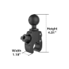 Tough-Claw retaining clip (small) with locking screw - (1.5 inch), diameter 15.9-29.0 mm
