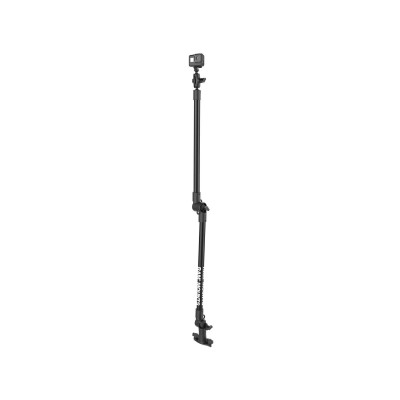 Tough-Pole GoPro-Set für Tough-Track Schienen -  (1 Zoll), Gesamtlänge ca. 120 cm, verstellbar, Doppel T-Slot Basis