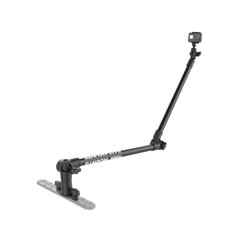 Tough-Pole GoPro set for Tough-Track rails - (1 inch), total length approx. 120 cm, adjustable, double T-slot base
