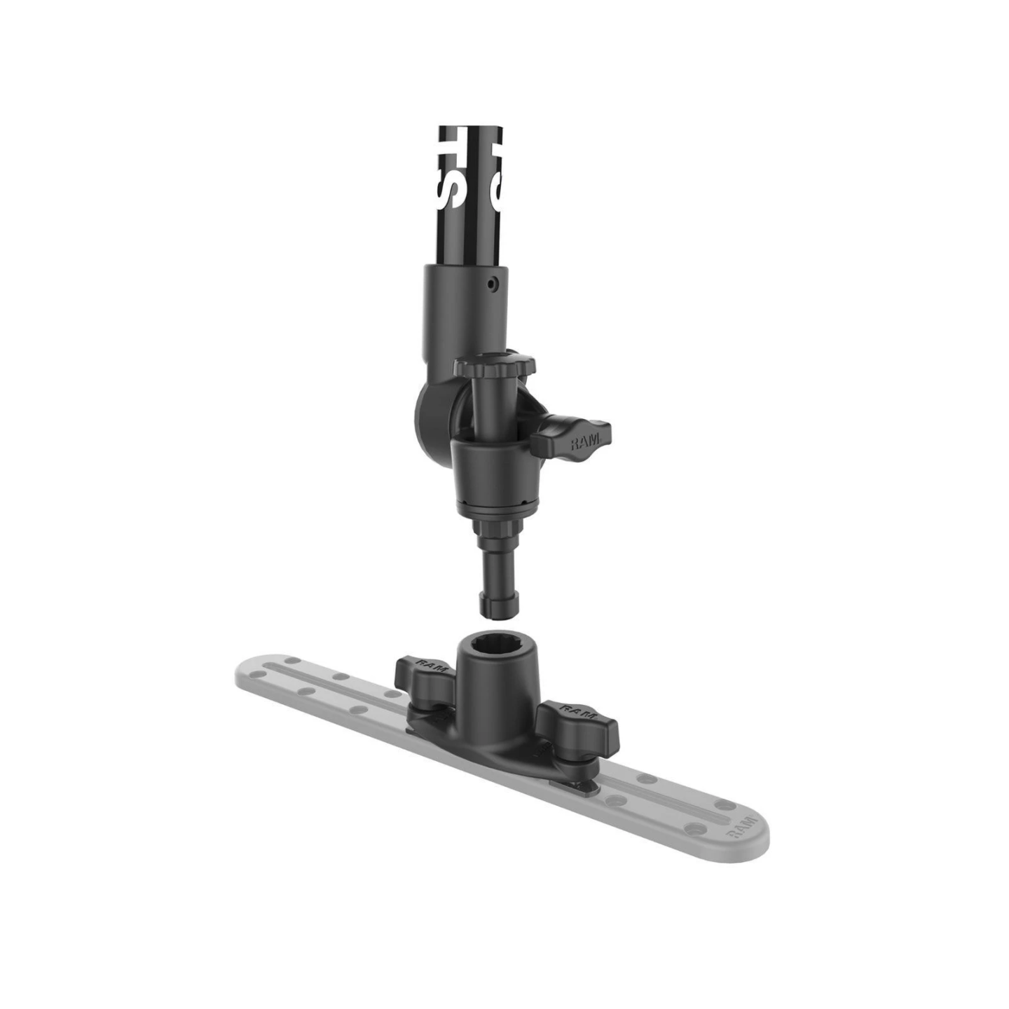 Tough-Pole GoPro-Set für Tough-Track Schienen -  (1 Zoll), Gesamtlänge ca. 120 cm, verstellbar, Doppel T-Slot Basis