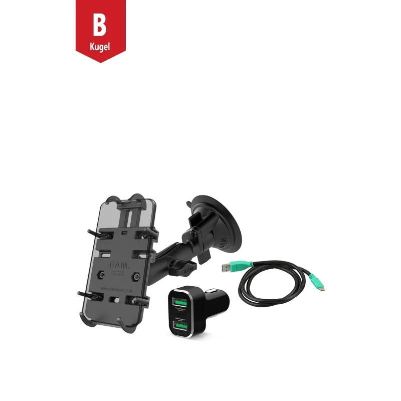 Quick-Grip XL Saugfuss-Halterung mit Zubehör -  (1 Zoll), USB-C