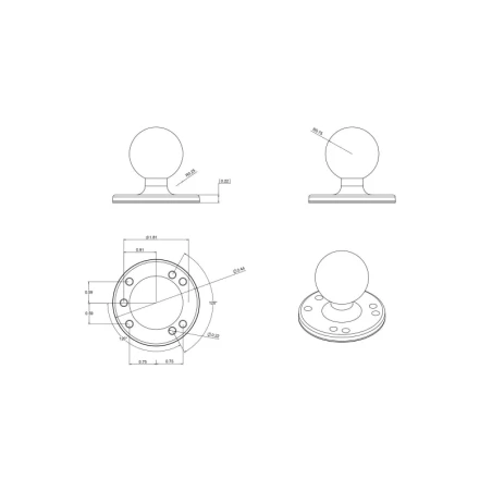 Tough-Claw Tablethalterung Apple iPad 1.-4. Gen. -  (/1,5 Zoll), Tough-Claw mittel Durchmesser 25,4-40,6 mm)