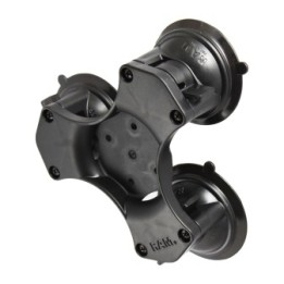 RAM Mounts Triple Suction Base with AMPS Holder - Each Screw Cap, Not Mounted, Plastic Plate