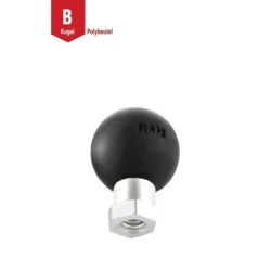 Basis-Kugel mit 1/4 Zoll-20 Innengewinde -  (1 Zoll), Sechskant