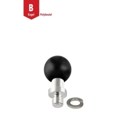 Basis-Kugel mit 3/8 Zoll-16 Gewindestift -  (1 Zoll), inkl. Unterlegscheibe