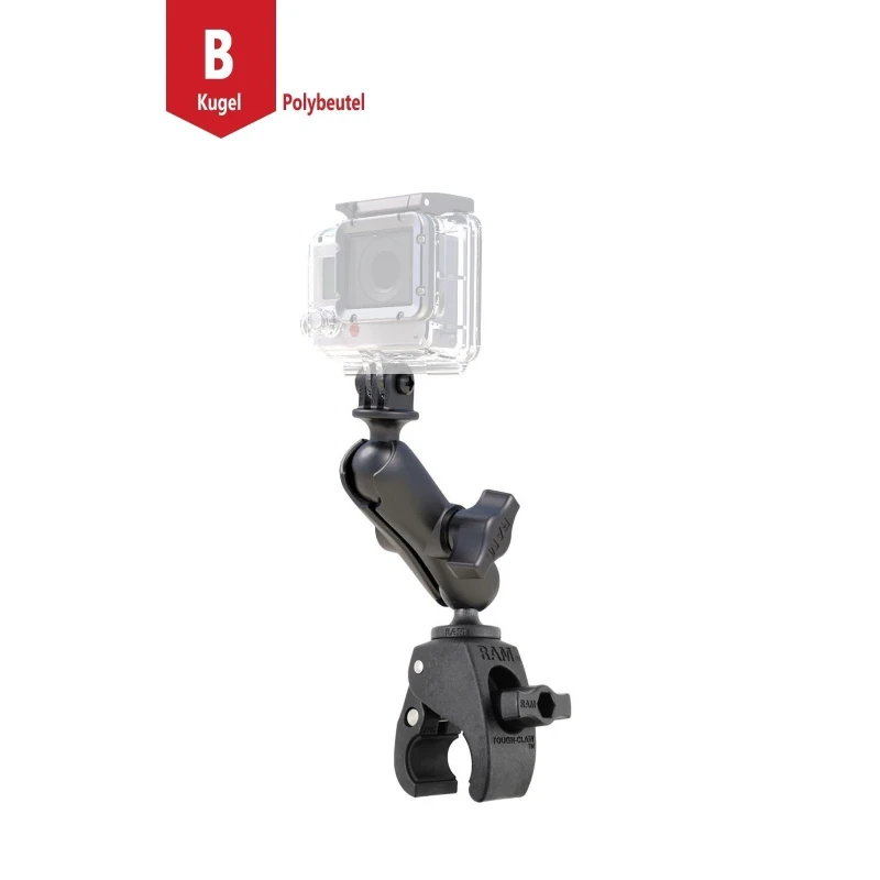 Tough-Claw camera mount GoPro - (1 inch), Tough-Claw small (diameter 15.9-29.0 mm), connecting arm (approx. 90 mm)