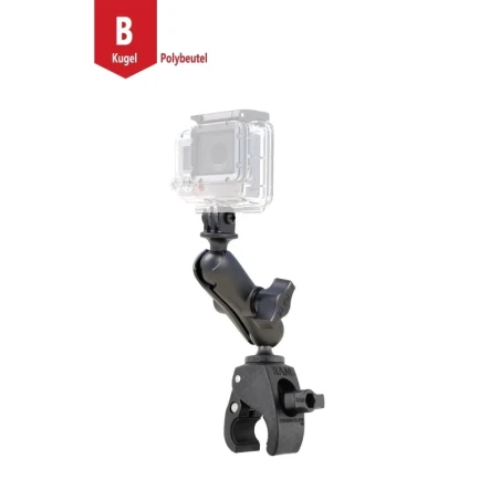 Tough-Claw camera mount GoPro - (1 inch), Tough-Claw small (diameter 15.9-29.0 mm), connecting arm (approx. 90 mm)