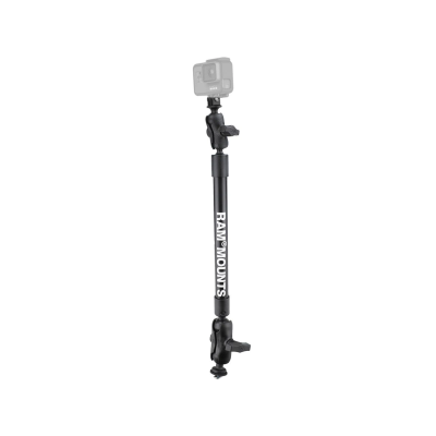 GoPro-Set für Tough-Track Schienen - Set mit T-Slot, 12 Zoll Kunststoff-Stab, 2 kurze Verbindungsarme, GoPro-Adapter