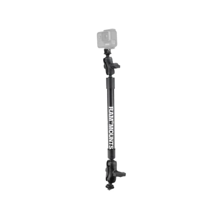 GoPro-Set für Tough-Track Schienen - Set mit T-Slot, 12 Zoll Kunststoff-Stab, 2 kurze Verbindungsarme, GoPro-Adapter
