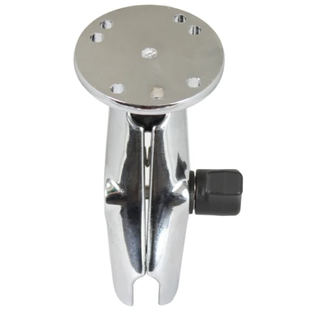Chrome set - centre connecting arm, round base plate (AMPS), (1 inch)