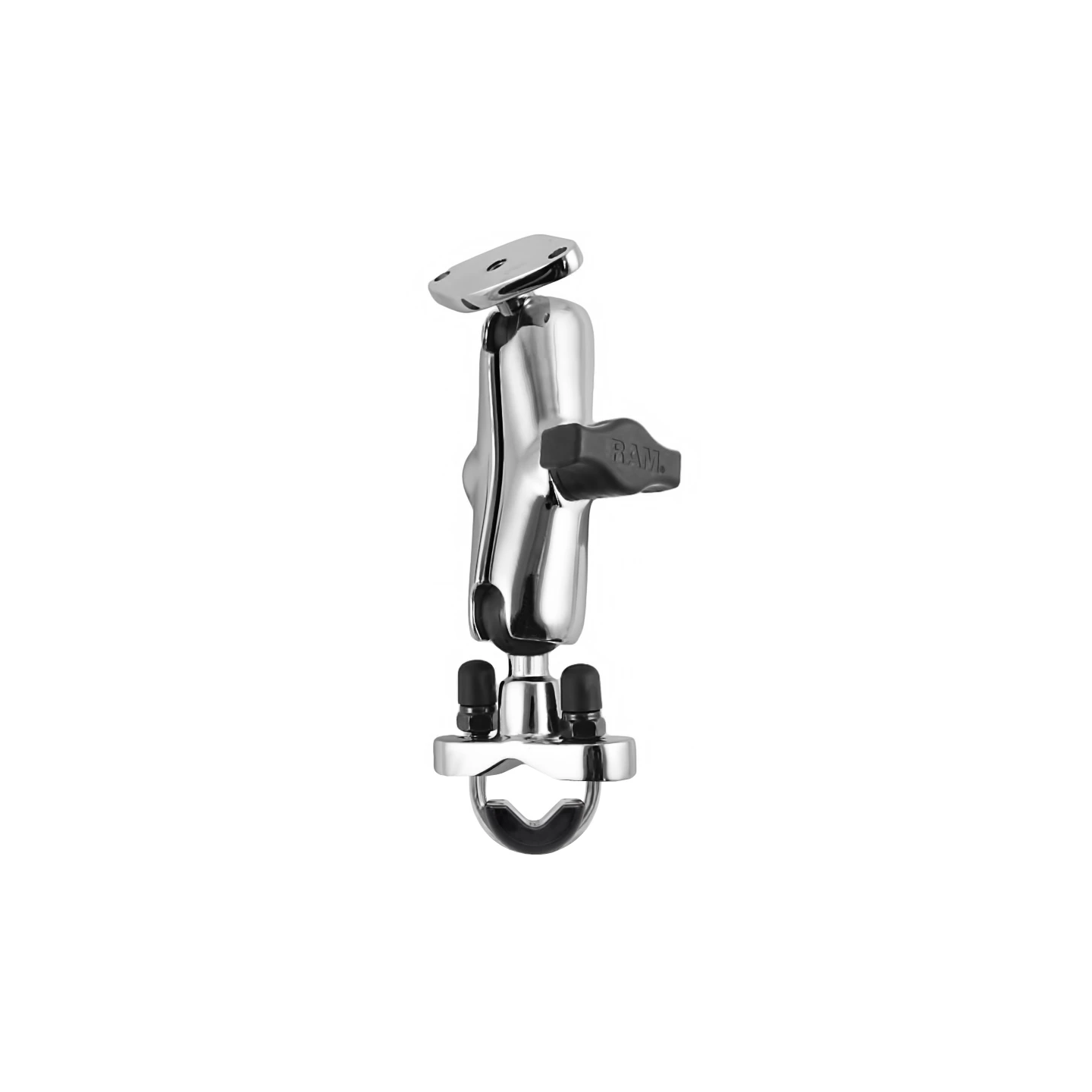 Chrom-Set - Klemmschelle, mittlerer Verbindungsarm, Diamond-Basisplatte (Trapez),  (1 Zoll)