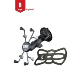 RAM Mounts X-Grip Suction Base Bracket for Tablets (7 inches) - B-Ball (1 inch), Medium Link Arm
