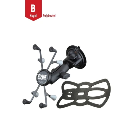 RAM MOUNTS Twist Lock Suction Cup Mount with Universal X-Grip II 7" Tablet Holder