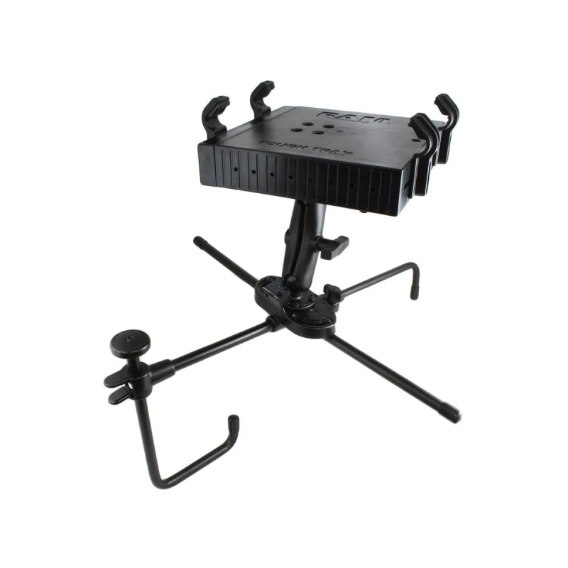 Seat-Mate Sitzbefestigung mit Tough Tray Laptop-/Drucker-Halteschale - 2x runde Basisplatte (AMPS), mittlerer Verbindungsarm