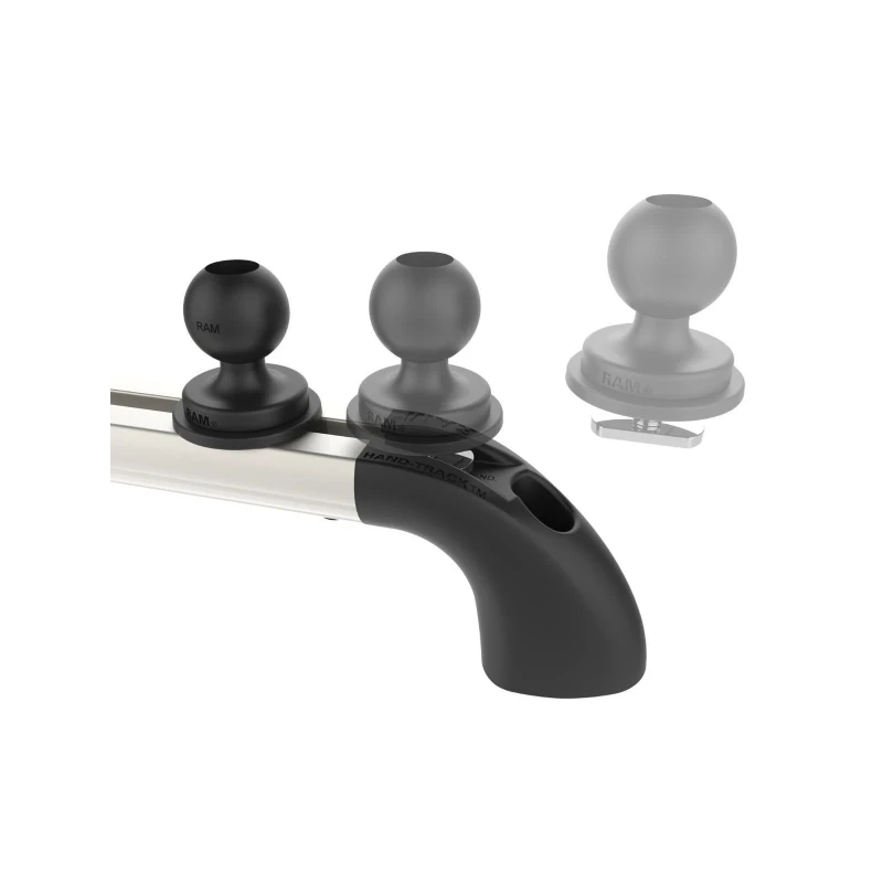 Hand-track aluminium rail incl. curved end caps - internal length 762 mm (30 inch), anodised