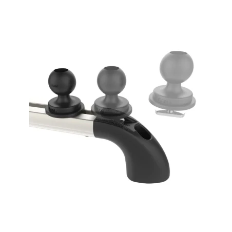 Hand-track aluminium rail incl. curved end caps - internal length 762 mm (30 inch), anodised