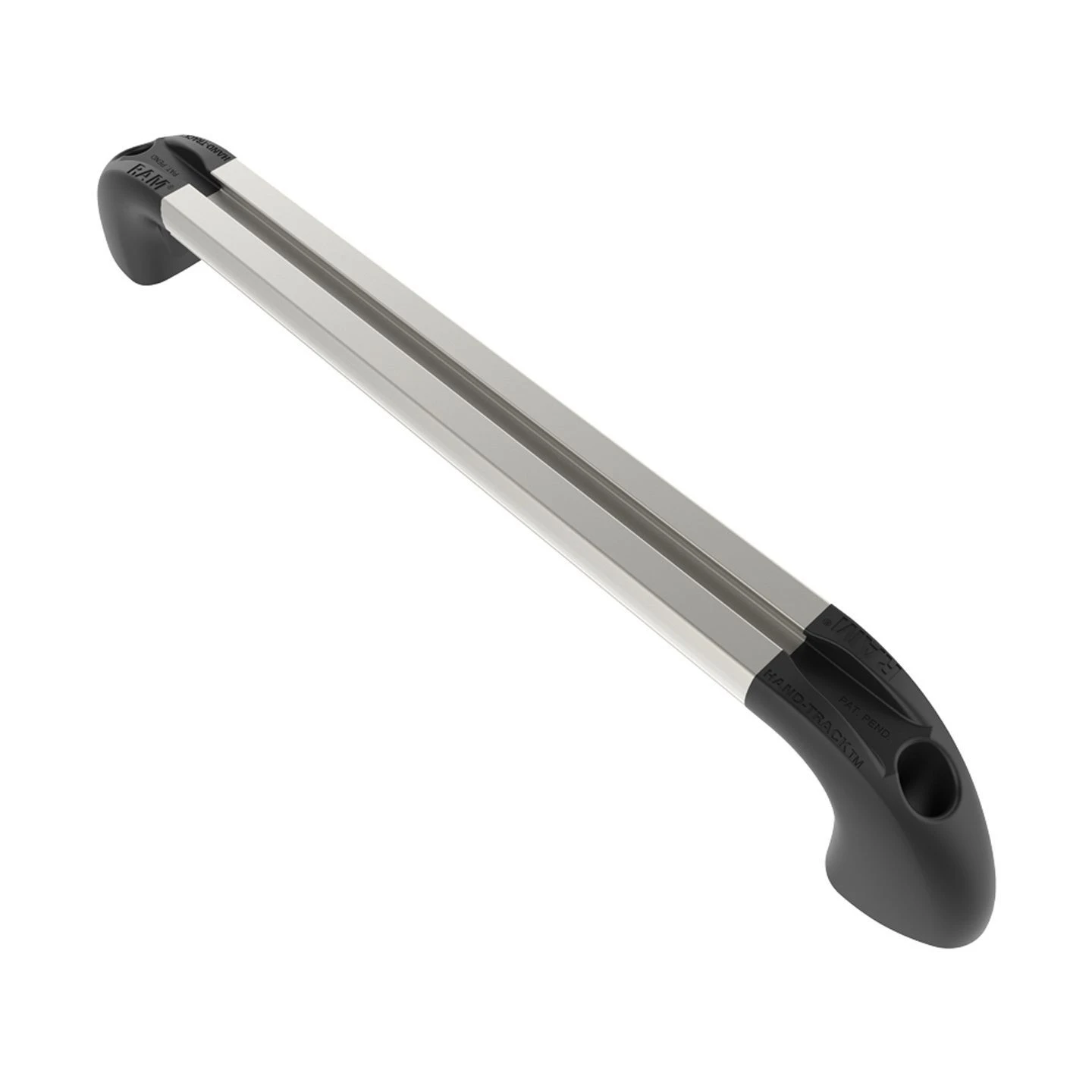 Hand-Track Aluminium-Schiene inkl. gebogener Endkappen - Innenlänge 254 mm (10 Zoll), eloxiert