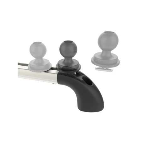 Hand-track aluminium rail incl. curved end caps - internal length 101.6 mm (4 inches), anodised
