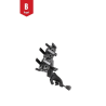 Tubular holder for small electronic devices - (1 inch), with control horn clamp, universal holding tray