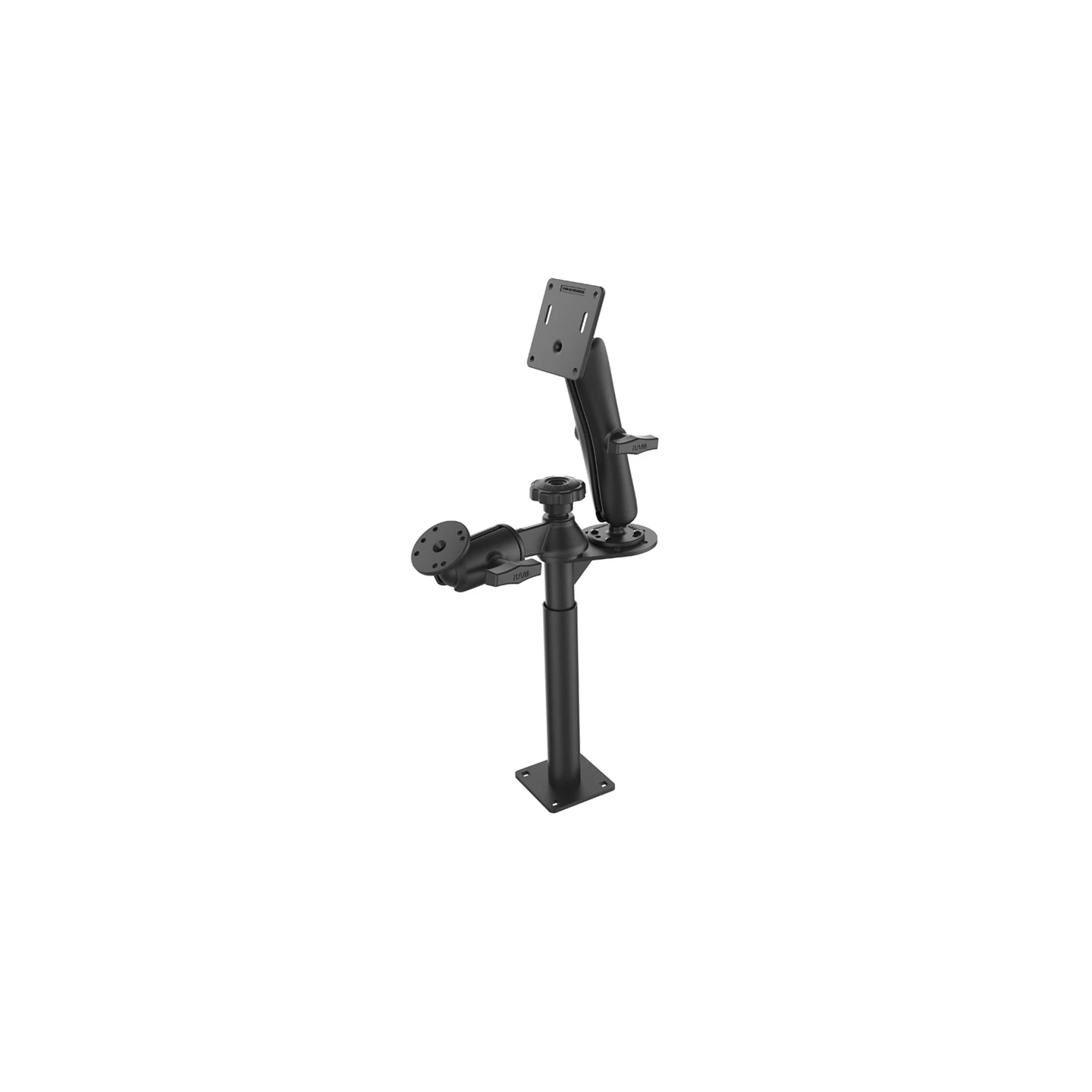 Tele-Pole Standfuss (9 Zoll) mit Schwenkarm -  (1,5 Zoll), AMPS-Anbindung, VESA 75x75 mm