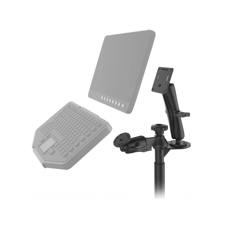 Tele-Pole Standfuss (9 Zoll) mit Schwenkarm -  (1,5 Zoll), AMPS-Anbindung, VESA 75x75 mm