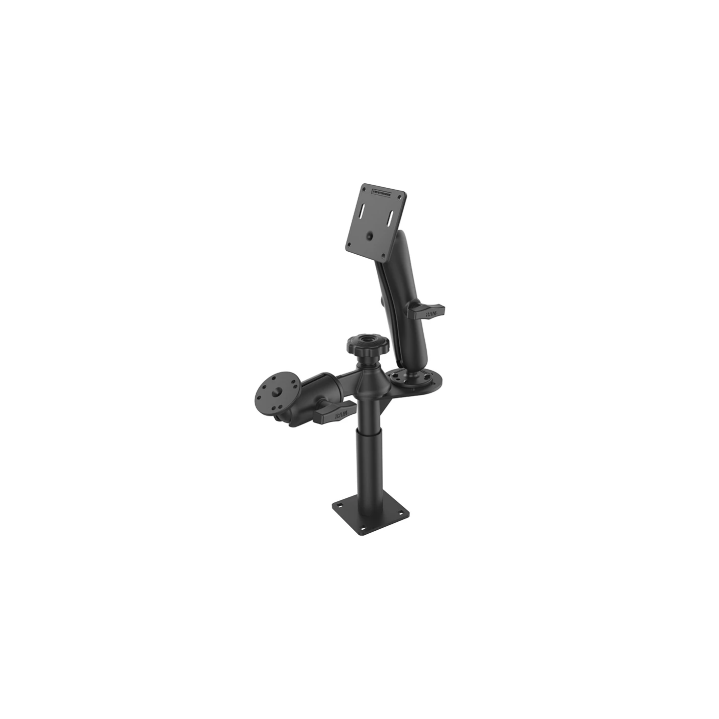Tele-Pole Standfuss (5 Zoll) mit Schwenkarm -  (1,5 Zoll), AMPS-Anbindung, VESA 75x75 mm