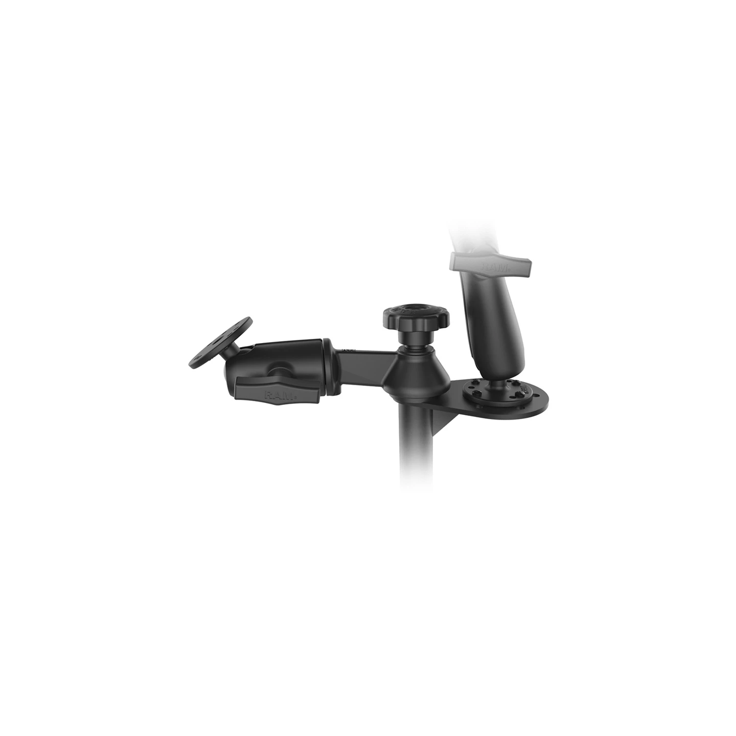 Tele-Pole Standfuss (5 Zoll) mit Schwenkarm -  (1,5 Zoll), AMPS-Anbindung, VESA 75x75 mm