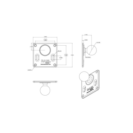 Set - VESA-Platte (75x75 mm Lochraster), kurzer Verbindungsarm