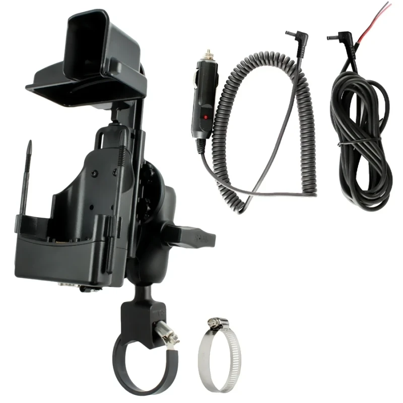 Set - round base plate (AMPS), centre connecting arm, pipe clamp