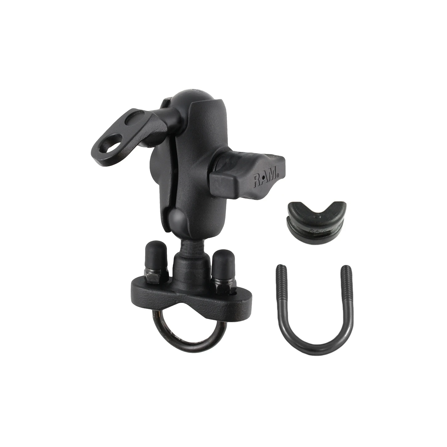 Rohr-Set -  (1 Zoll), Rohr-Klemme, kurzer Verbindungsarm, Kugel (9 mm Bohrung)