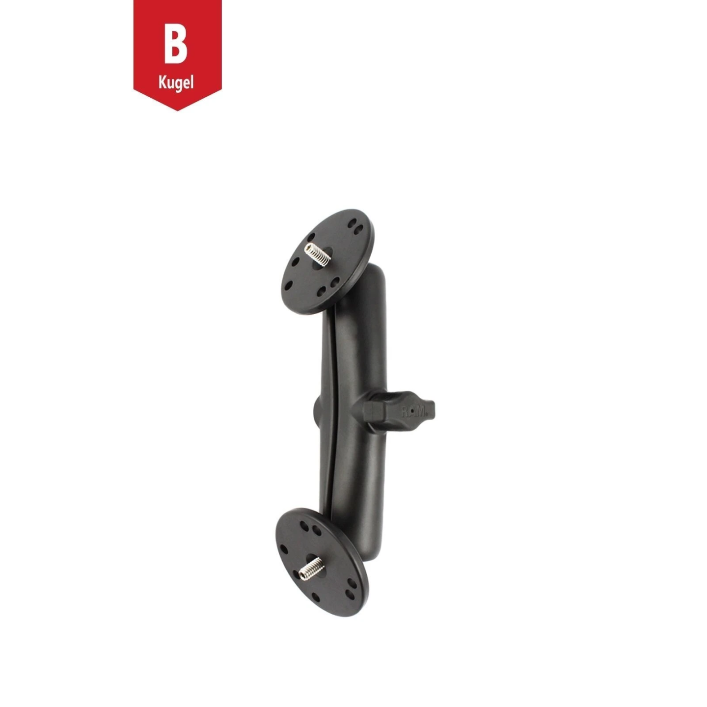 Set -  (1 Zoll), 2x runde Basisplatte mit 1/4"-20 Gewinde, langer