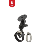 Set - (1 inch), pipe clamp, short connecting arm, round base plate (AMPS)