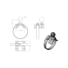 Set - (1 inch), pipe clamp, short connecting arm, round base plate (AMPS)