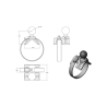 Set - (1 inch), pipe clamp, centre connecting arm, round base plate (AMPS)