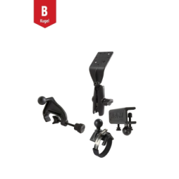 Set -  (1 Zoll), 3 Basisbefestigungen, mittlerer Verbindungsarm, gewölbte Adapterplatte