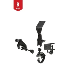 Set -  (1 Zoll), 3 Basisbefestigungen, mittlerer Verbindungsarm, gewölbte Adapterplatte